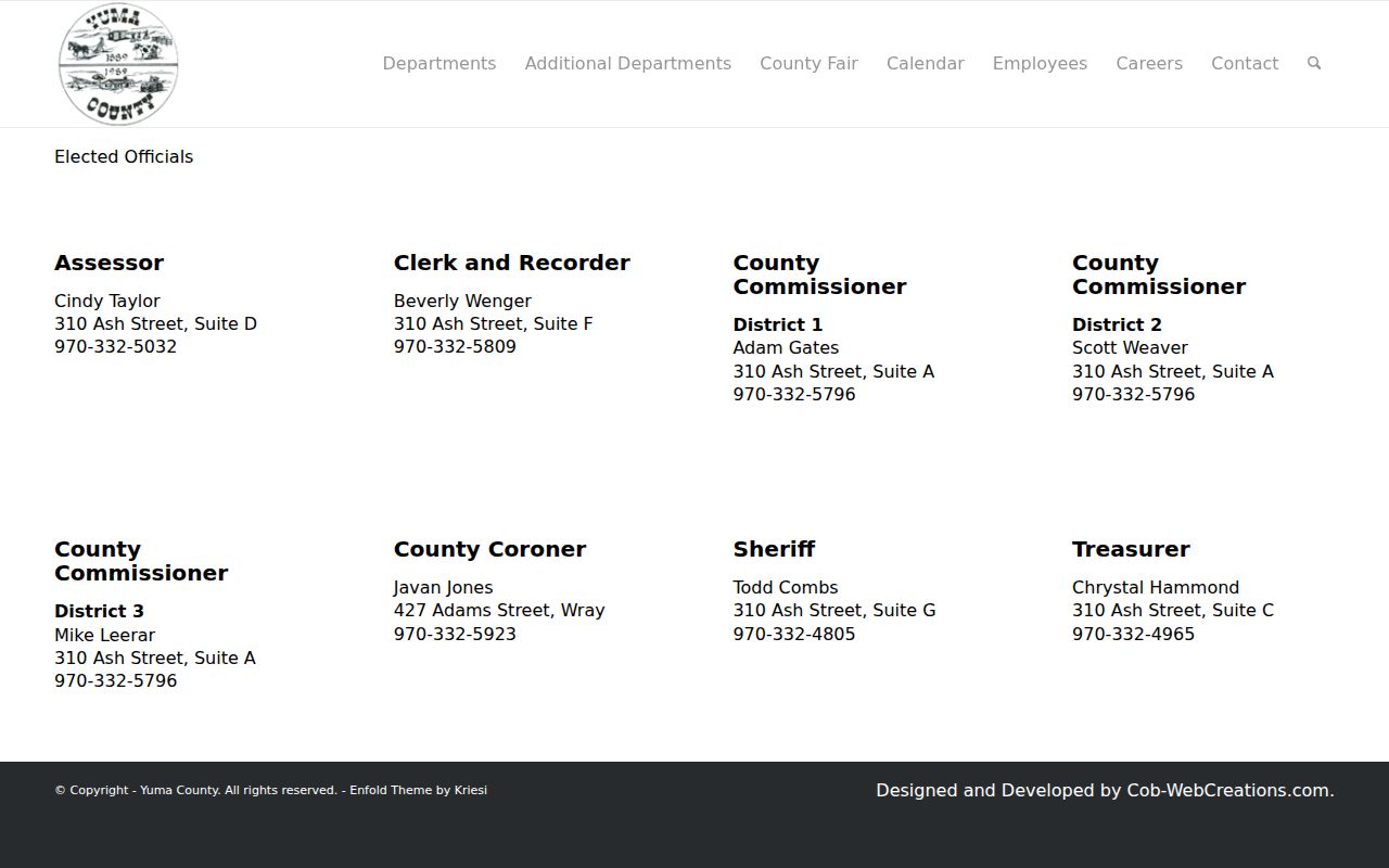 Yuma County clerk records and elected officials source page