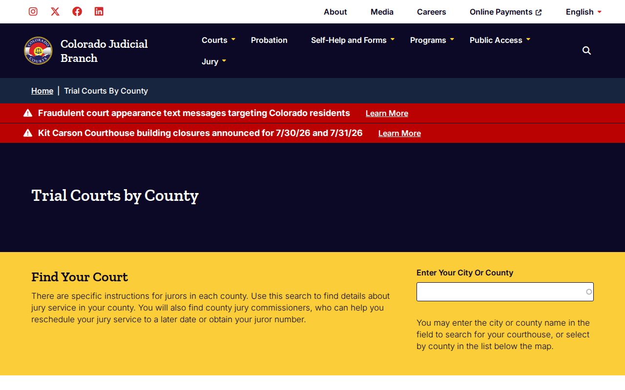 Yuma County court records legacy Colorado court page